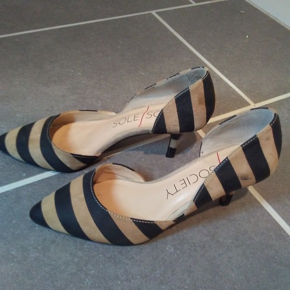 Sole Society Jenn Heels Black & Camel Pumps Size 6.5 - Picture 2 of 7